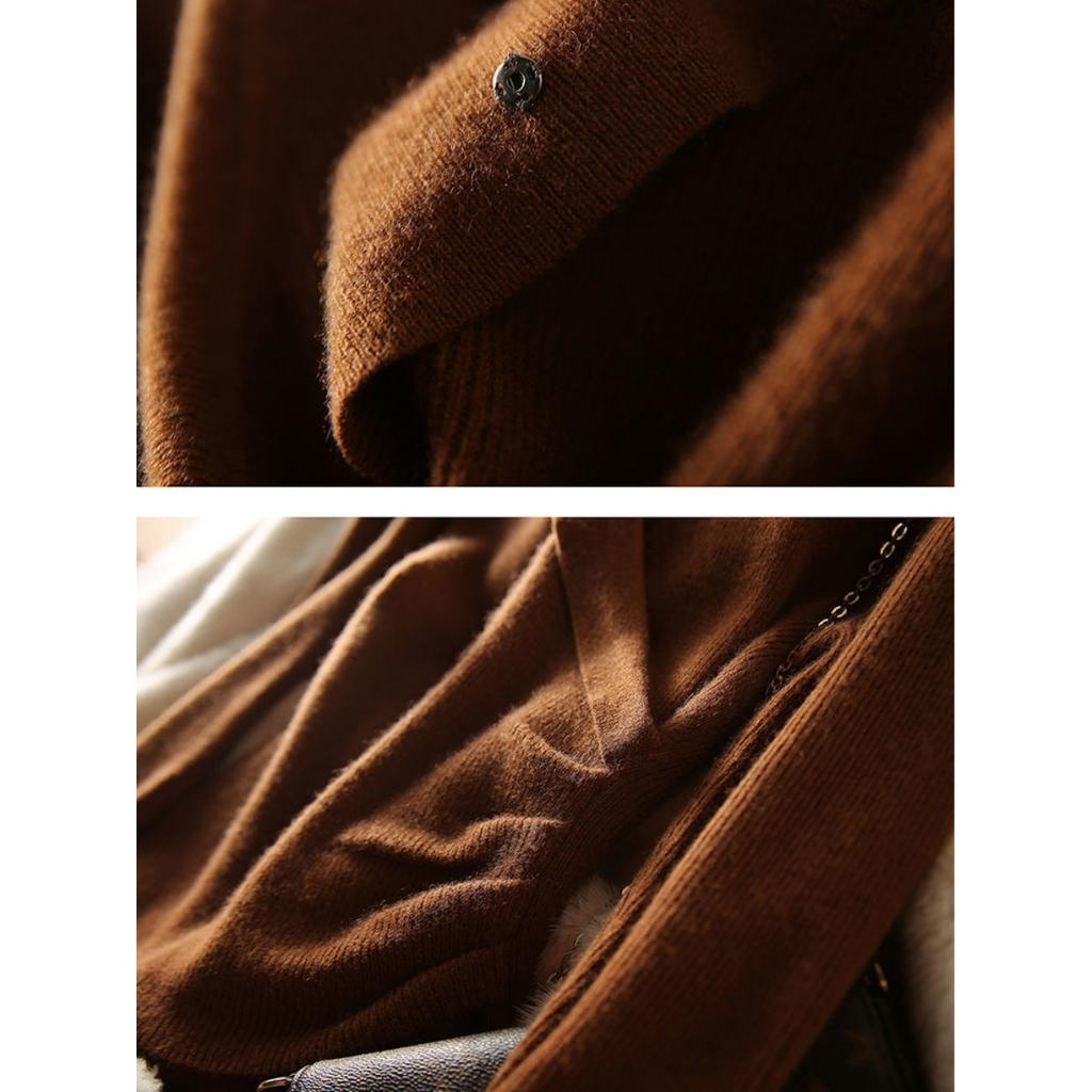 Autumn Women's Clothing New Style, Elegant Commuting, Elegant Temperament Suit Collar, Slimming Knitted Sweater, Cross Design Feeling Knitted Sweater