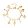 Boho Metal Gold Bracelet Pearl Bohemian Beach Jewelry Shell Starfish Bracelet  Party Jewelry