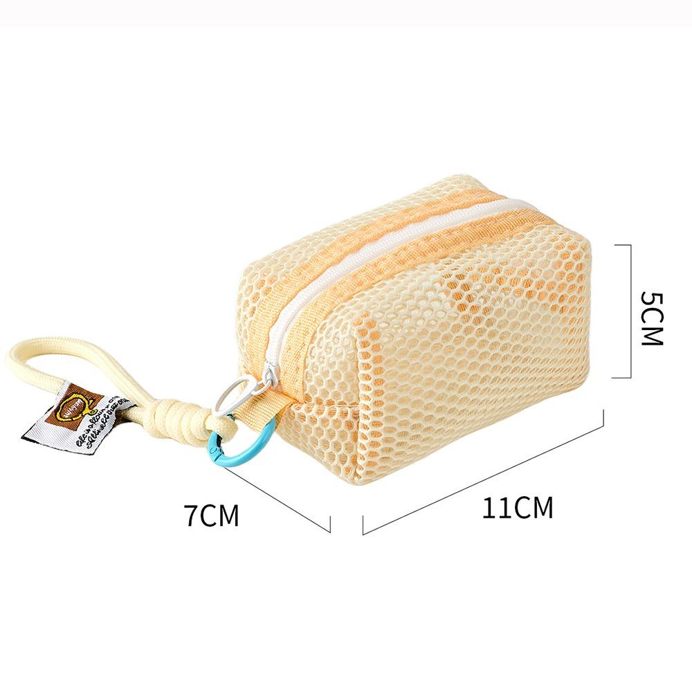 Multi-functional Mesh Mesh Storage Bag Dopamine Color Large Capacity Coin Purse Organizer Handheld Cosmetic Bag