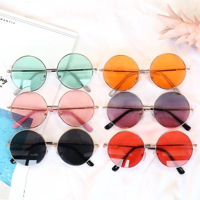 Gafas de sol para niños montura de metal gafas de sol redondas simples anti ultravioleta marea gafas para niños