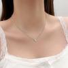 Elegante Collana con Perle d'Argento e Zaffiri - Catena per Clavicola Anti-Sbiadimento, Versatile per Donna