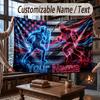 American Patriotic Theme Throw Blanket Custom Name Text Personalized Blanket Soft Cozy Blanket for Home Sofa Bed