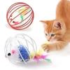 Interaktives Katzen-Ärgern-Spielzeug Simulation von Mäusen in Drahtkäfigen Mini-Katzenspielzeug Bälle Haustier-Entspannungsprodukt Neuartiges sphärisches Katzenspielzeug