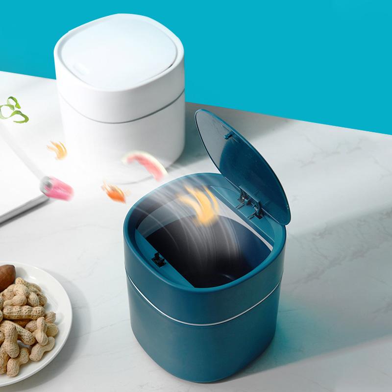 Niedrige Schreibtisch-Mülleimer Haushaltstisch Kleinkram Plastik Bürobedarf Mülleimer Mini Wohnzimmer Toilette Staubbehälter Tonne Kiste