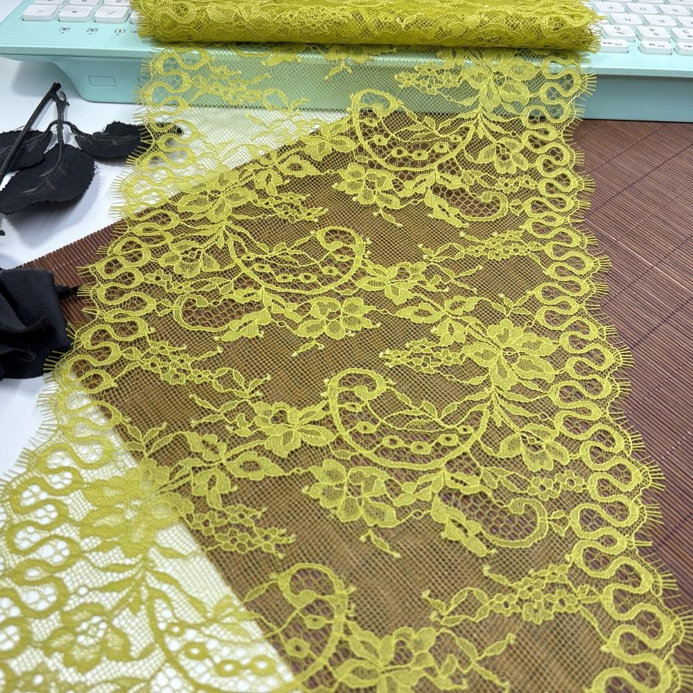 3m X 22cm Chantilly Lace, Inelastic French Eyelash Lace Fabric for Sewing, Bra, Underwear, Lingerie, Dress, Garment, Crafting