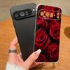 Scarlet Red Rose Flower Pattern Case For Google Pixel 9 Pro XL 9A Shockproof TPU Silicone Clear Soft Cover