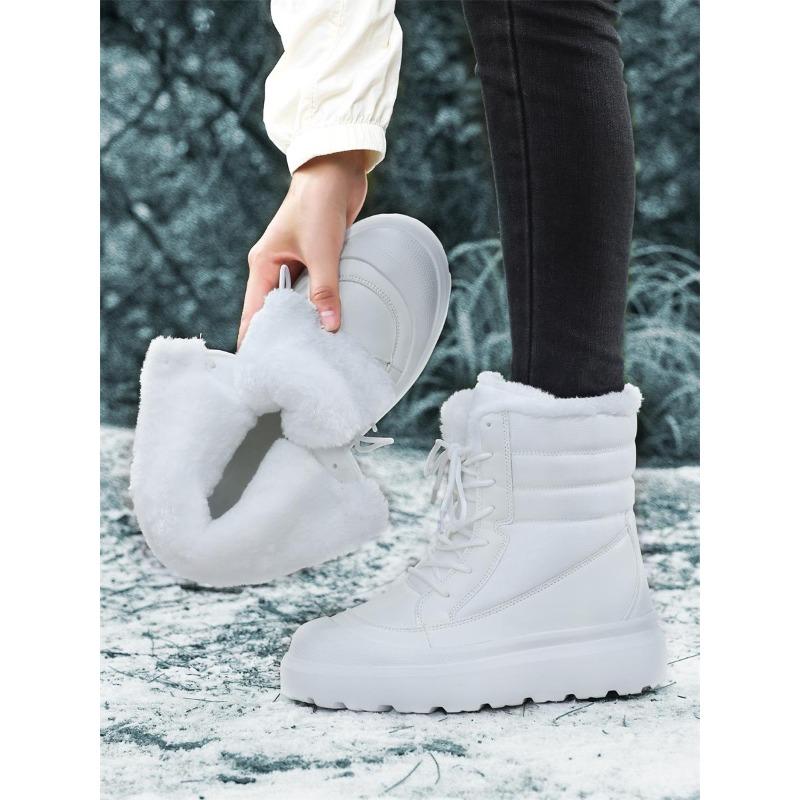 TUINANLE Stivali da Neve Antiscivolo da Donna Stivaletti Invernali alla Caviglia in Peluche Spesso Donna con Plateau Tengono Caldo Scarpe Imbottite in Cotone