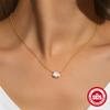 Wind Commuter Simple Wear S925 Sterling Silver Textured Powder Opal Geometric Necklace Clavicle Chain