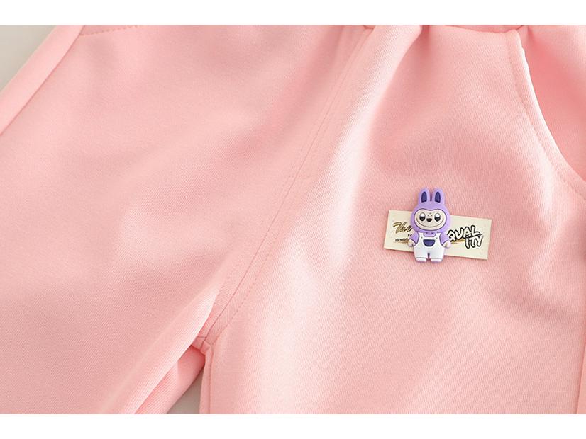 2025 Jaro & Podzim Dívčí Květinová a Králičí Mikinová Souprava - Stylový Dvoudílný Outfit