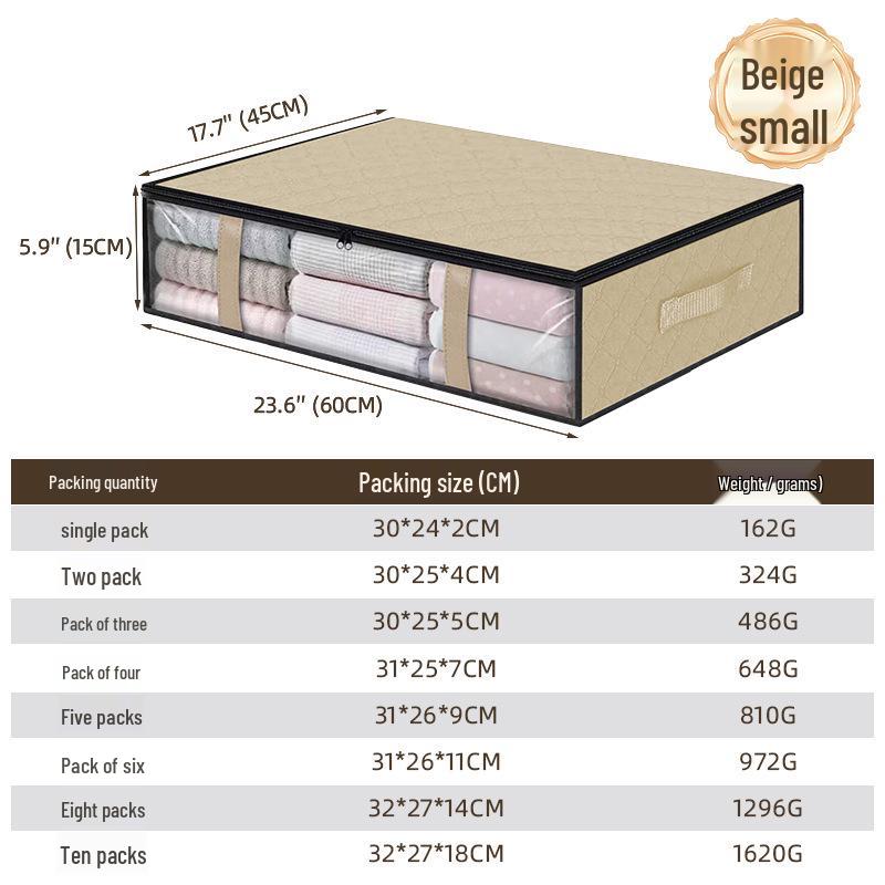 Składana torba do przechowywania pod łóżkiem z czterema uchwytami na ubrania i kołdry