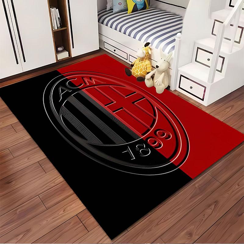 AC Milan Logo Carpet Suitable As a Non-slip Mat for the Living Room or Bedroom Sofa