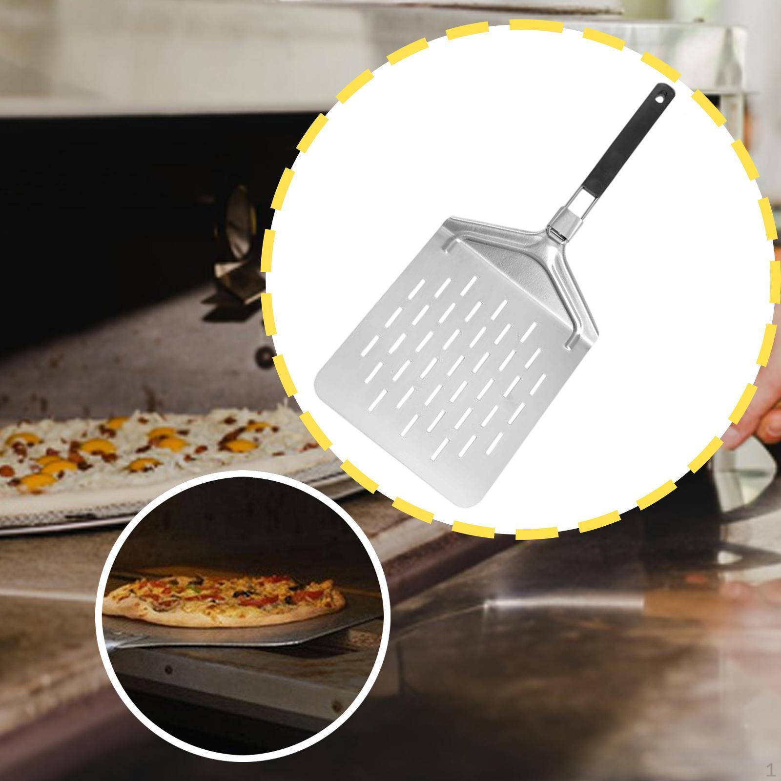 

Folding Pizza Peel Handle Versatile Portable Easy Storage Turner Paddle for Omelette 24cm with hole