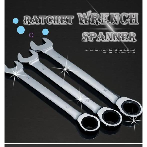 1pcs  Reversible Dual-purpose ratchet wrench Ratchet Socket Spanner Nut Repair Tools 6mm-19mm