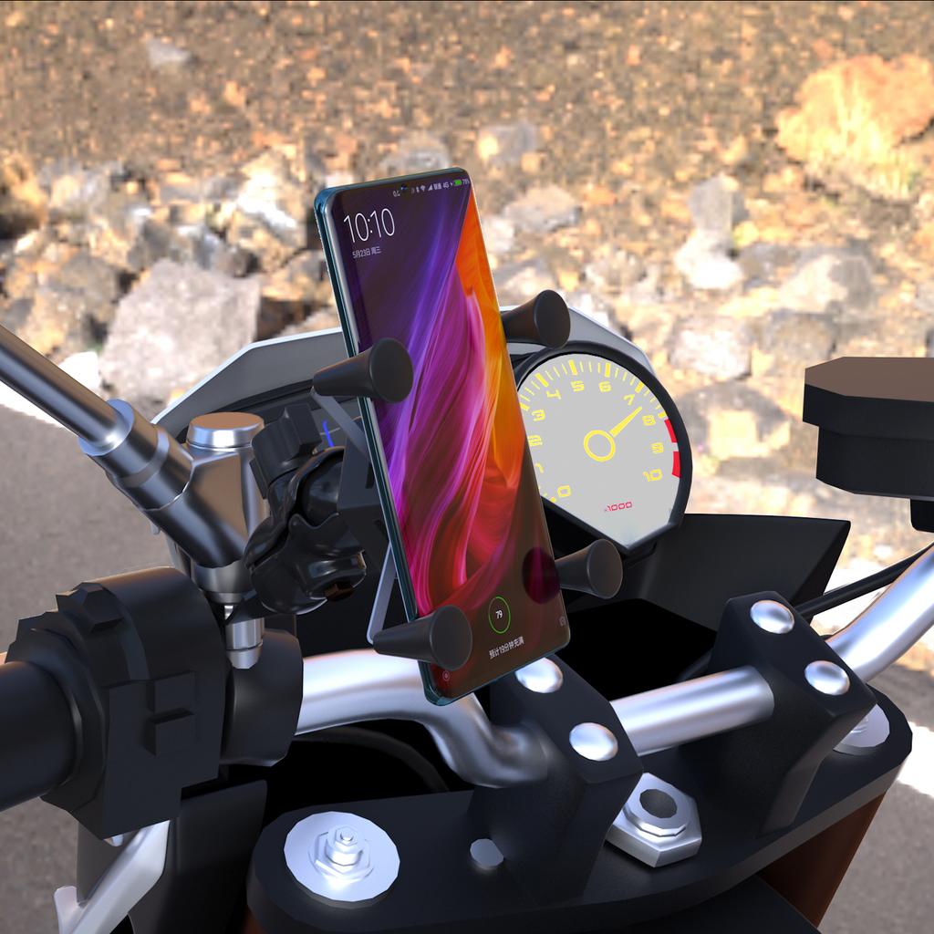 Suporte de telefone celular de liga de alumínio para motocicleta, bicicleta, suporte fixo para telefone celular, suporte para guidão