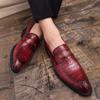 Fashion 2024 Classic Crocodile Pattern Business Flat Shoes Men Designer Formal Dress Leather Shoes Men's Loafers Wedding Party Shoes