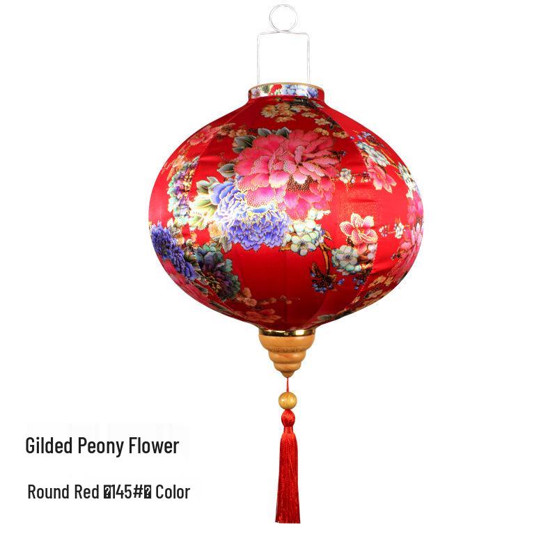 Gold-Edged Peony Palace Lantern - Chinese Style for New Year, Spring Festival, Weddings, Outdoor, or Housewarming Decor