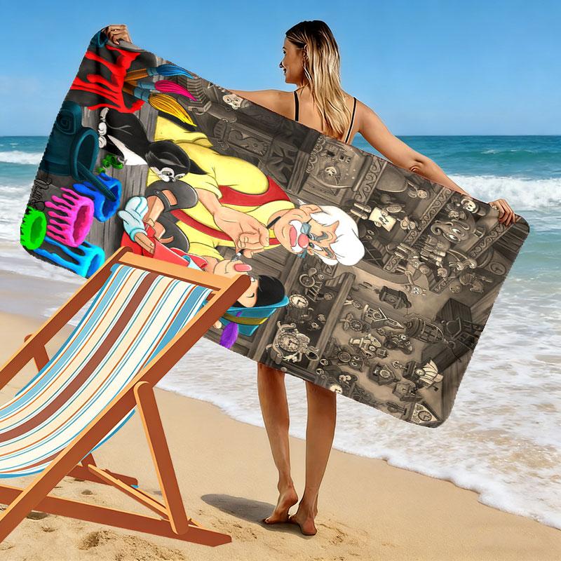 Pinocchio Legacy Print Beach Towel, Large Soft Quick Dry Towel for Beach Camping Swimming