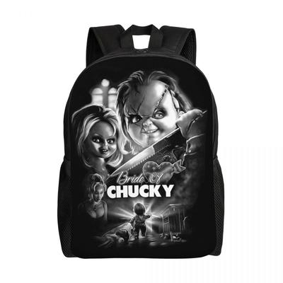 Bride Of Chucky Laptopryggsäck Män Kvinnor Mode Bokväska för Skola Högskolestudent Mördardocka Chucky Väskor