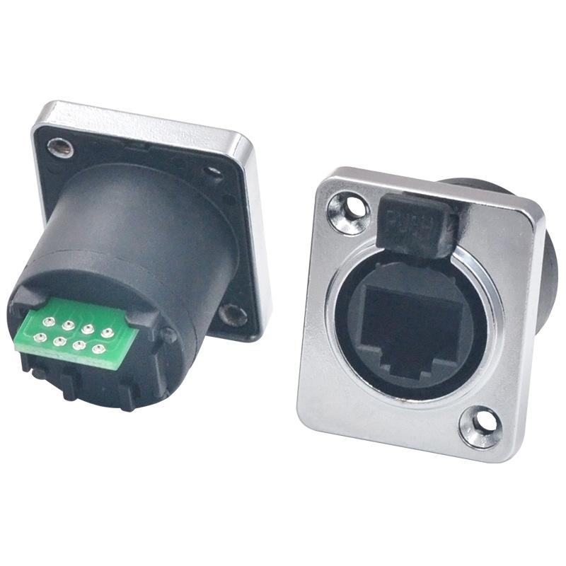 NE8FDE NE8FDP RJ45 Panel Mount D Type Connector 8P8C 1Pcs Ethernet Adapter for Telecom Network Maintenance Work