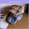 Color Clashing Grid Summer Breathable Cotton Blended Beret Hat Fashion Women
