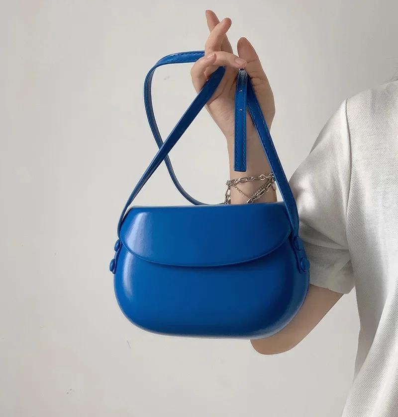 Candy Color Women's Saddle Shoulder Bag Casual Portable Female Small Clutch Handbags Sweet Fashi Ladies Purse Crossbody Bags