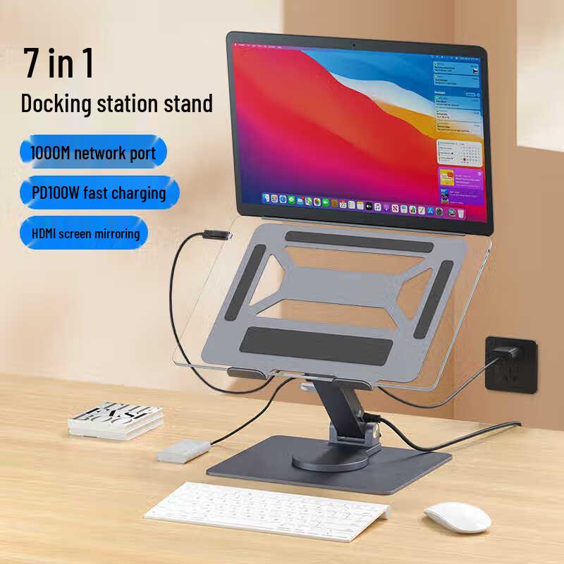 Multifunkční stojan na notebook Drewchan s dokovací stanicí USB-C