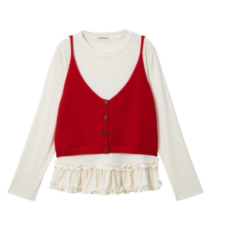 

Patchwork Color Block Knitted Sweater - Long Sleeve, French Design, Autumn/Spring Fashion S (80-90) - Ships within 48 hours