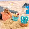 3/11ks/sada Miniatúrna hracia súprava s morskou tematikou Mini živicový surf, mušľa, morské vtáky, delfín, morská hviezda, lode, vedro, topánky, slnko, model, letná plážová scéna