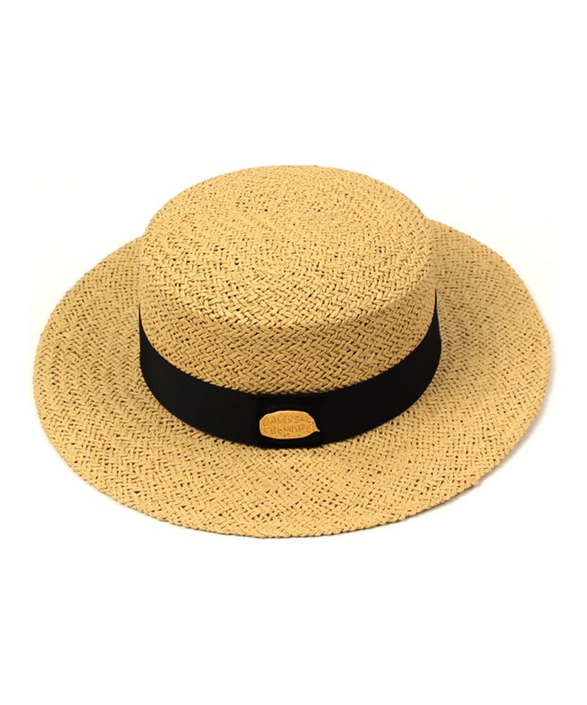 Beige Flat Panama Hat