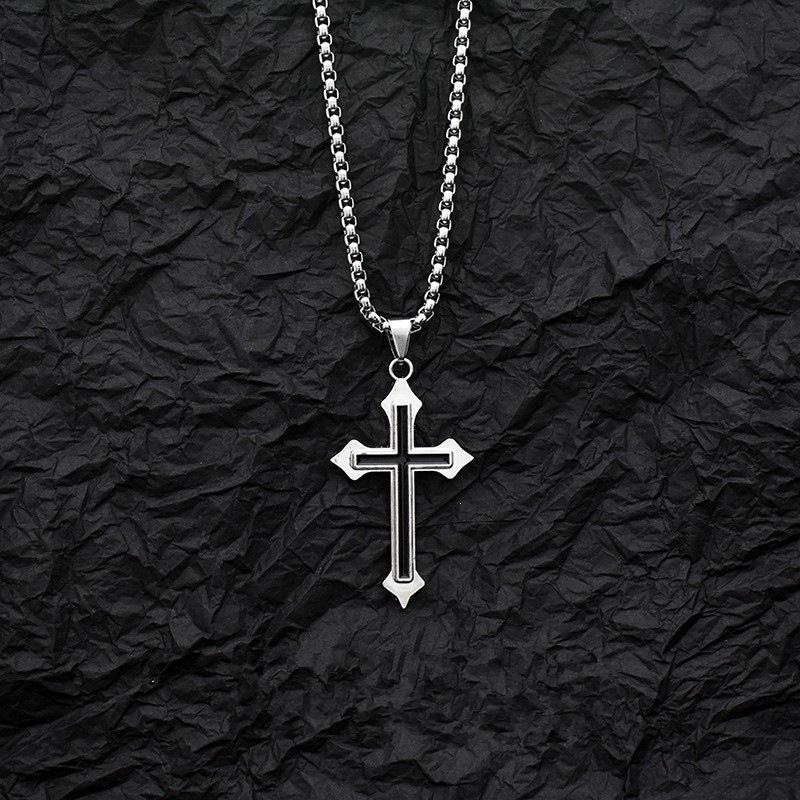 

Necklace Cross Necklace Men s and Women s Ins Couple Dancing Pendant Personality Student Hip Hop Accessories