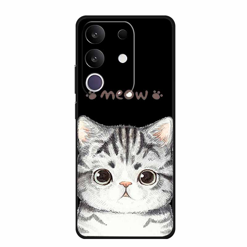 Cartoon Case For Vivo T4x 5G Case Soft TPU Black Silicone Back Cover For Vivo Y300T Y29 4G Phone Case Fundas Shockproof Coque