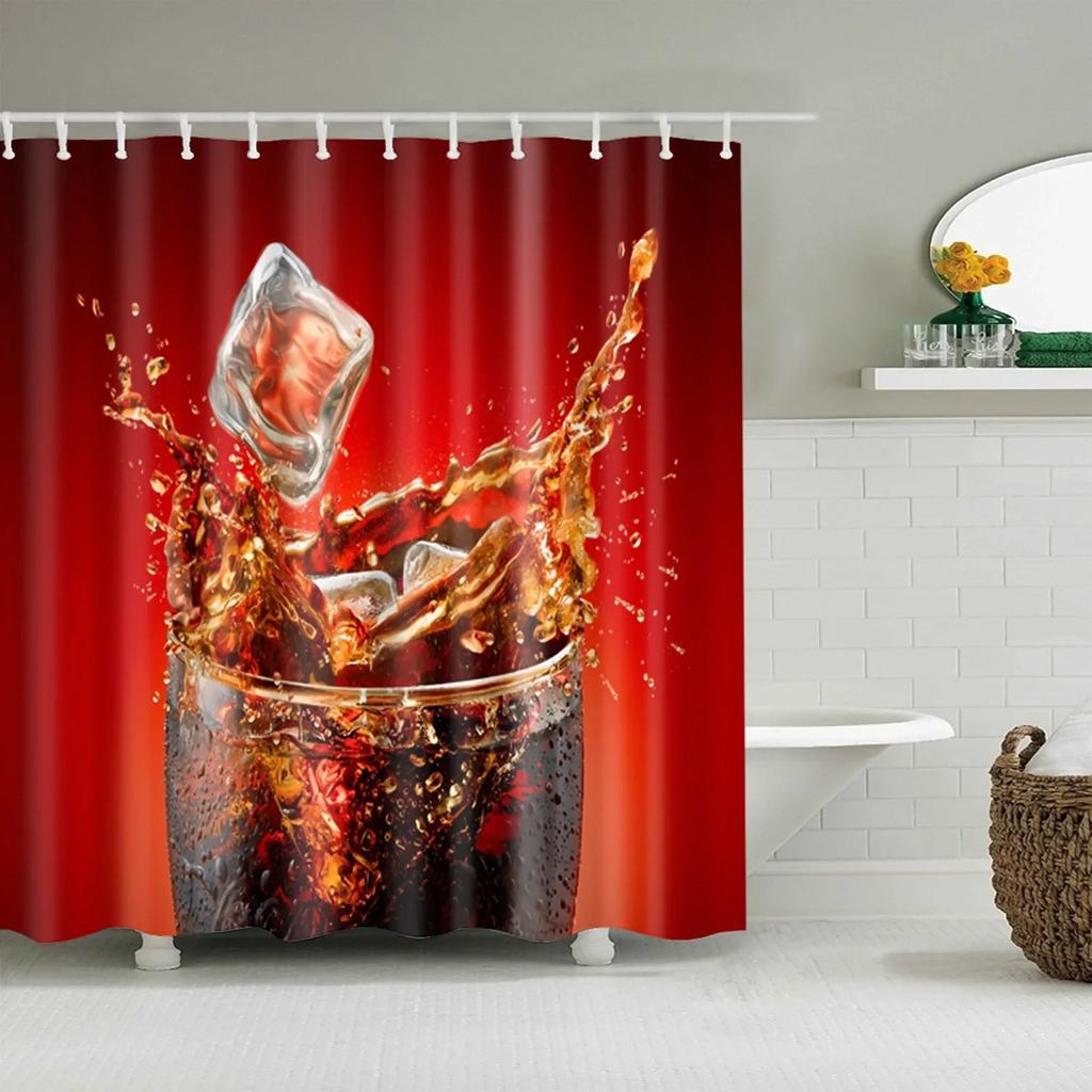 Christmas Bath Curtains Home Decor Winter Snowflake Snowman Santa Claus Waterproof Shower Curtain Bathroom Curtains