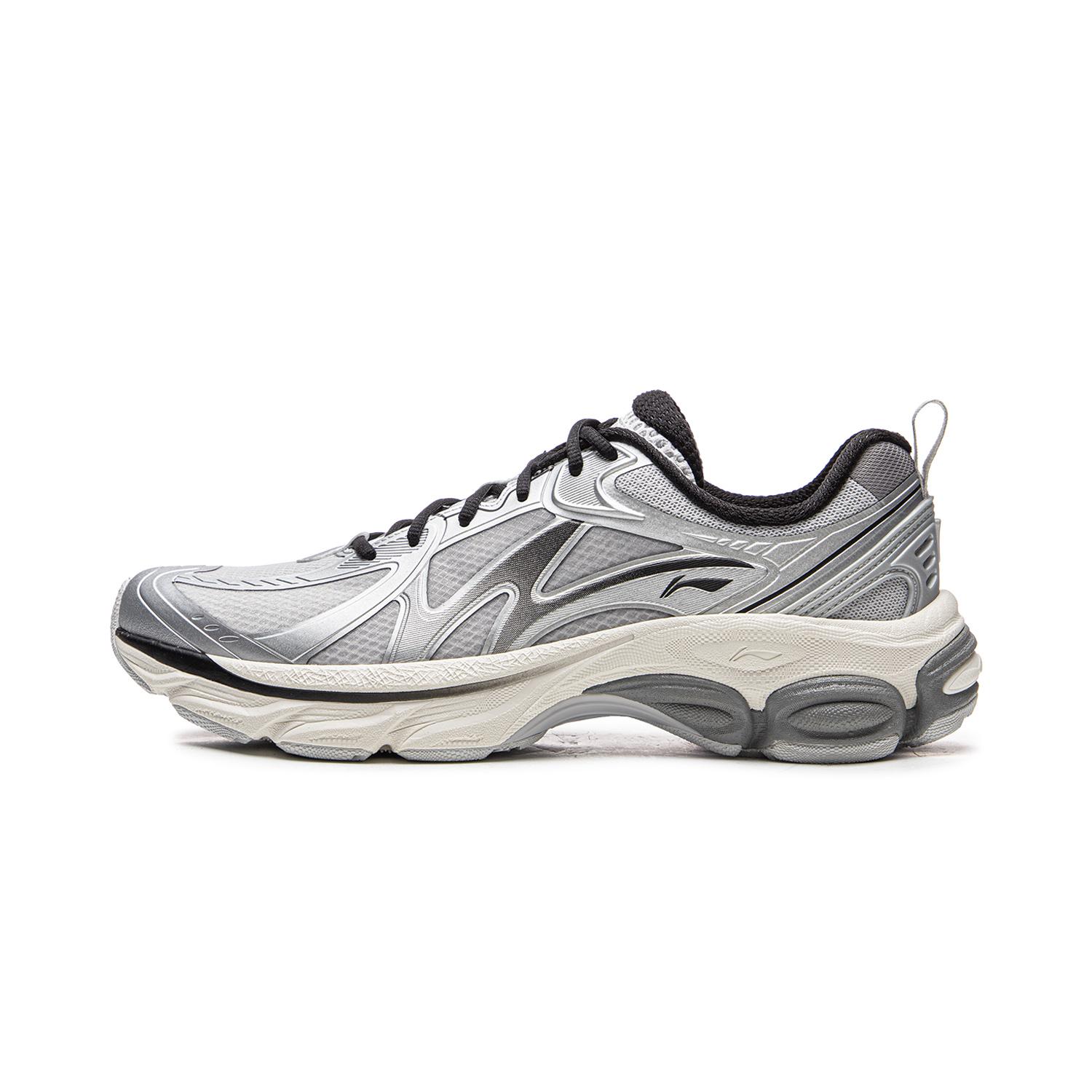 Li Ning Fuyao Boom V2 Cushioning Slip Resistant Abrasion Resistant Rebound Low top Running Shoes Men s Silver Gray ARXW019-4 42