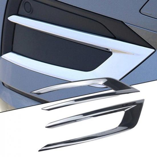 2X Fit For Volvo XC60 2018- Chrome Front Fog Light Lamp Cover Trim 2pcs