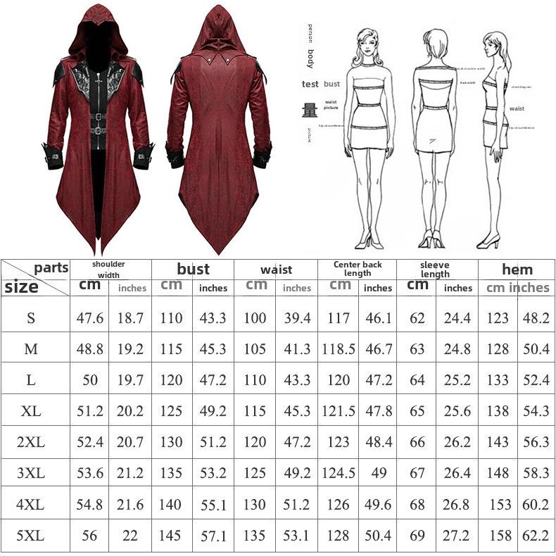 Pelerină de Vrăjitor Medieval Unisex și Robă de Călugăr pentru Halloween