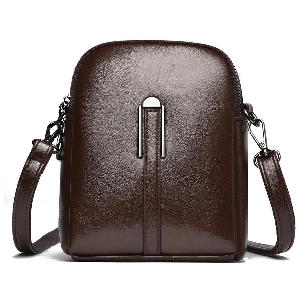 Bolso bandolera de moda para monedas sueltas y teléfono móvil, ligero y sencillo, de piel suave.