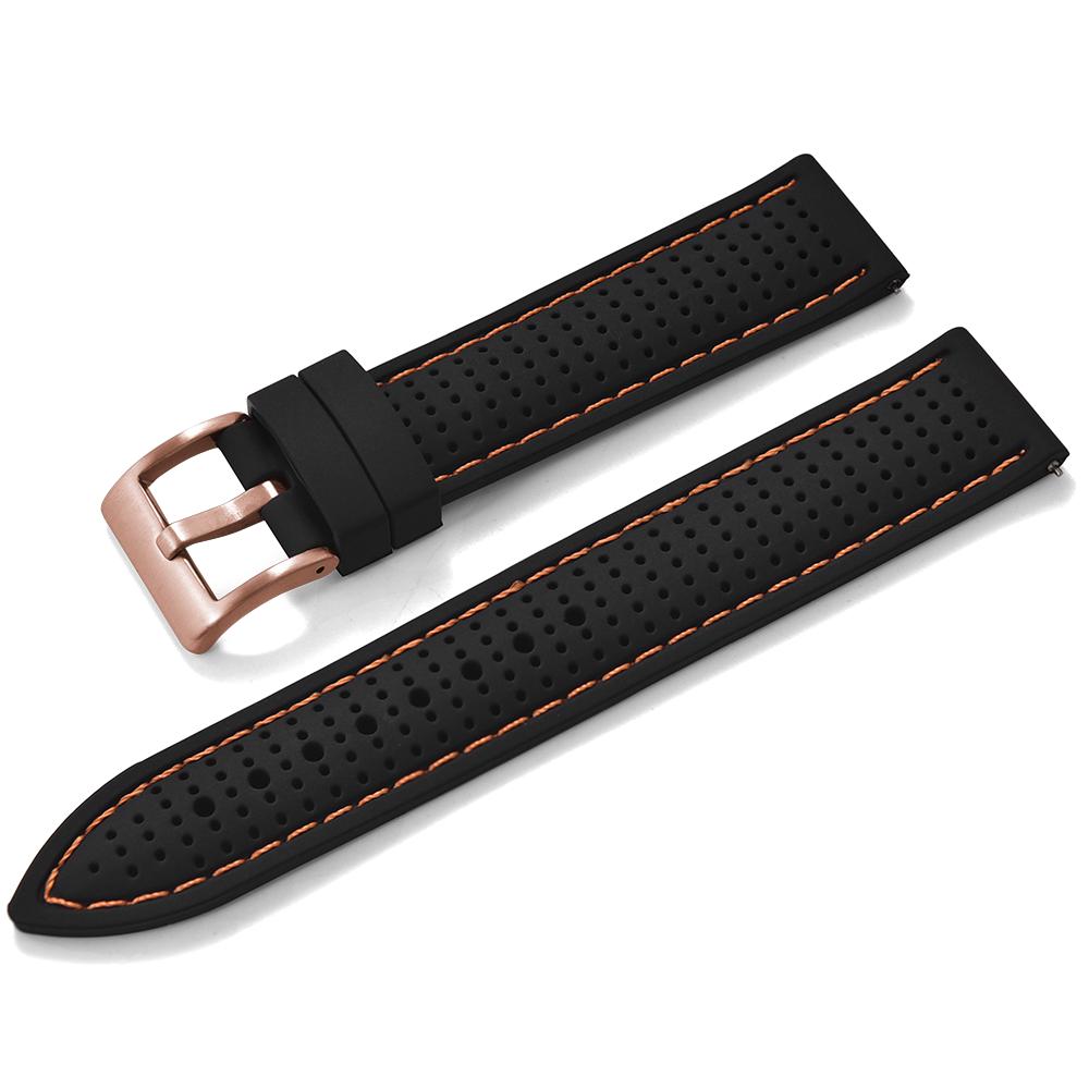 Quick Release Sport Silicone Watch Band - Breathable Waterproof Soft Rubber Strap Universal Fit 18mm 20mm 22mm For Men Women