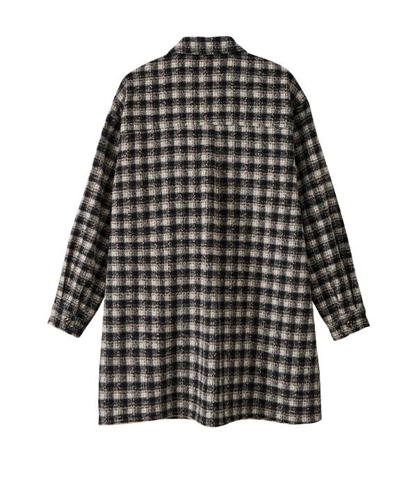 YOUTHBATH Bib Front Check Overshirt_Black