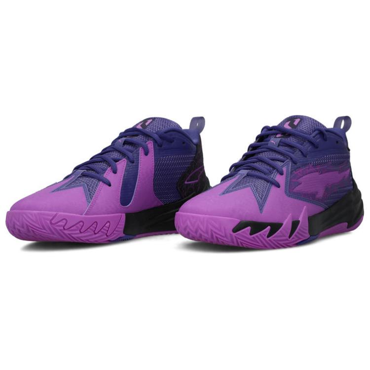 New PUMA Scoot 1 Anti Slip Wear Resistant Mid Top Basketball Shoes Men's Blue Purple 310662-01
