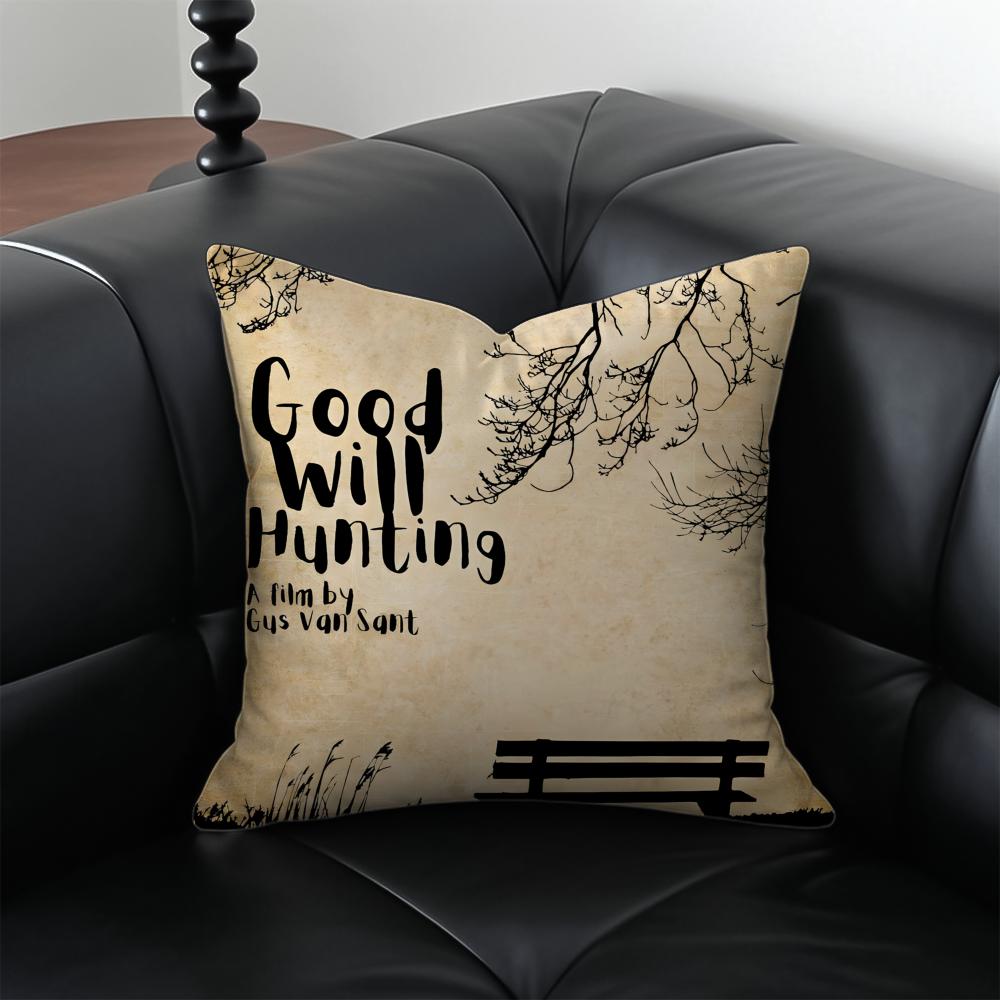 Movie Inspirational GGood Will HHunting Cushion Cover Pillow Case Antidustmite Invisible Zipper Silky Plush Cushion