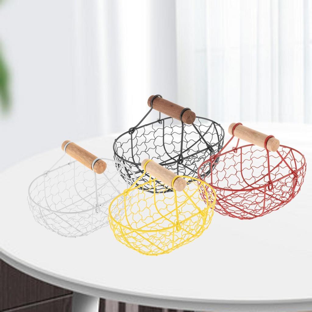 Rustic Fruit Basket Centerpieces Dining Table Display Rack Metal Mesh for Picnic