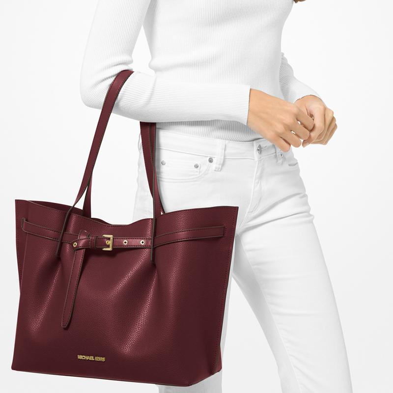 New MICHAEL KORS Emilia Cow Leather Shoulder Bag Large Women's Burgundy 35H0GU5T9T-580