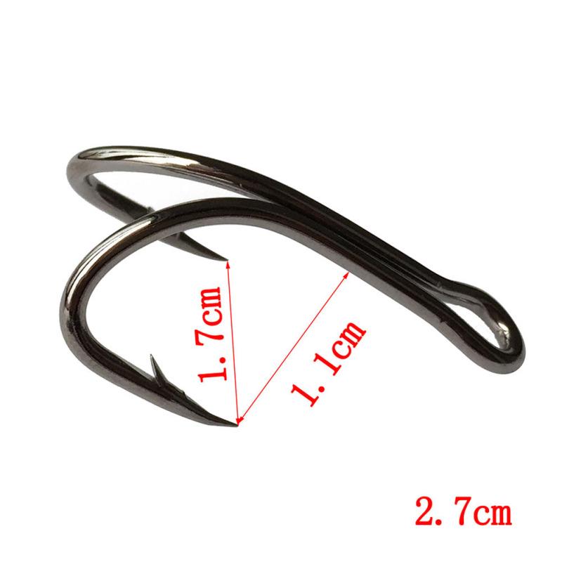 Cârlig dublu Metal Pescuit Pește Cârlige lungi înțepătoare pentru Pond Lake River