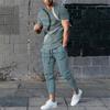 2024 Fashion Men Tshirt Suit Tracksuit 3D Printed Sportswear Short Sleeve T-shirt Long Pants Streetwear 2 Piece Set Male Clothes