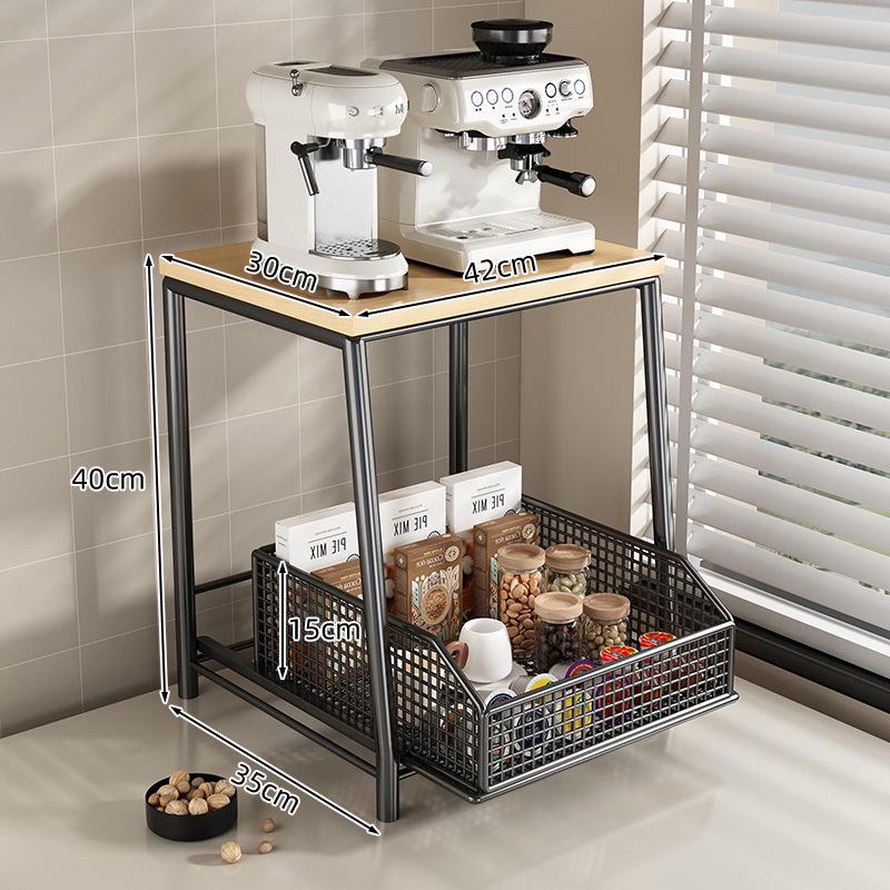 Kaffeemaschinen-Sideboard mit Aufbewahrung für Teebeutel, Brot, Snacks, Desserts, Kaffeekapseln und Tassen