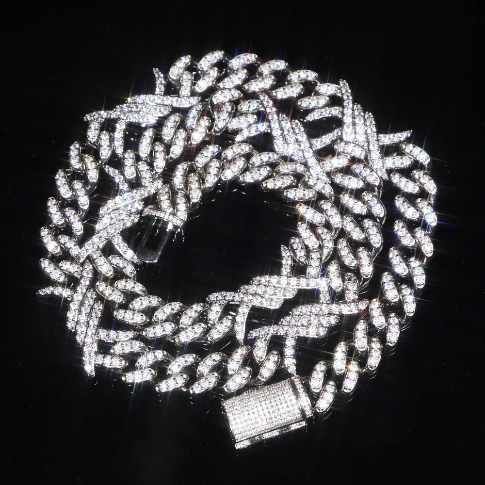Zircon Cuban Chain: Versatile Cross-Border Hip-Hop Jewelry, European & American Fashion for Couples