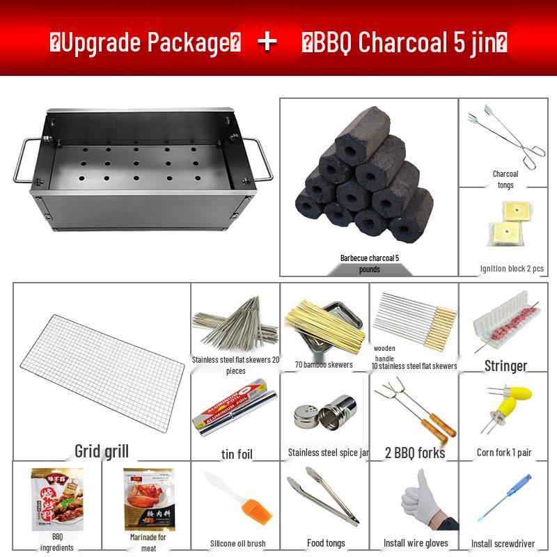 Portable One-Person Charcoal Grill: Outdoor/Indoor BBQ Skewer Stove