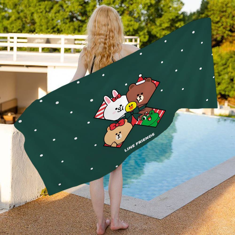 Classic Cartoon L-LINE F-FRIENDS Beach Towel Colorful Bath Towels For Girl Microfiber Quick Dry Sand Free Beach Gym Pool