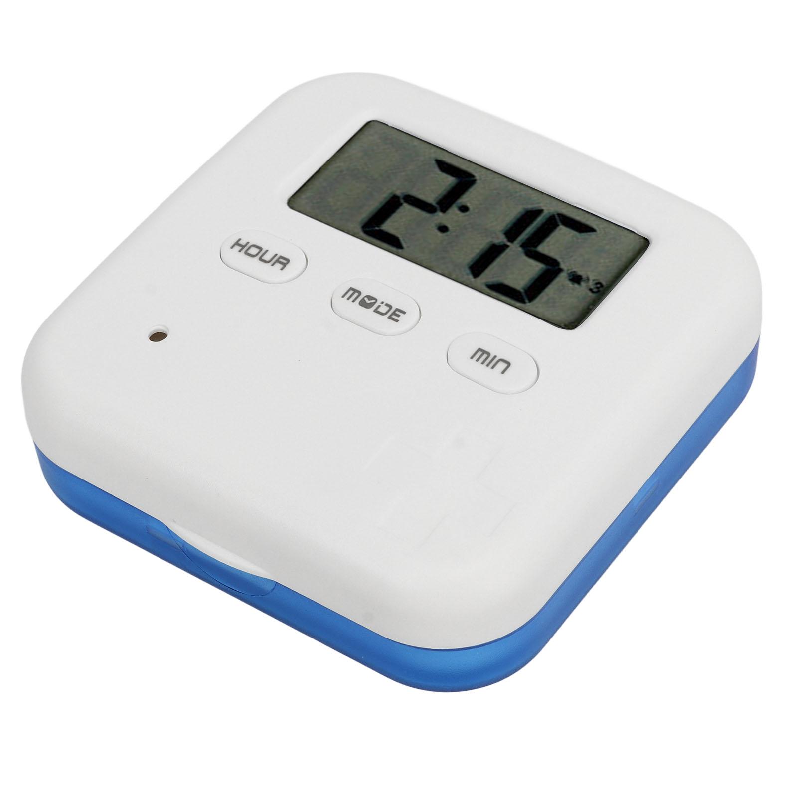 Portable Medicine Box with Timer Smart Medication   with   Vibration Reminder 4 Large Compartments Medicine Case