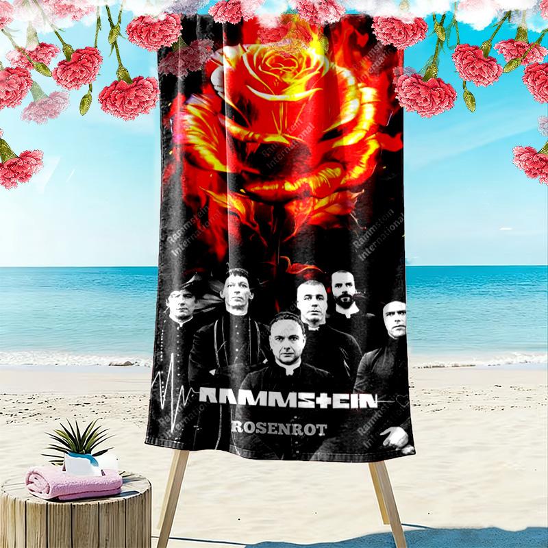 NDH Band R-Rammstein Print Strandtuch, Großes Weiches Schnelltrocknendes Handtuch für Strand Camping Schwimmen